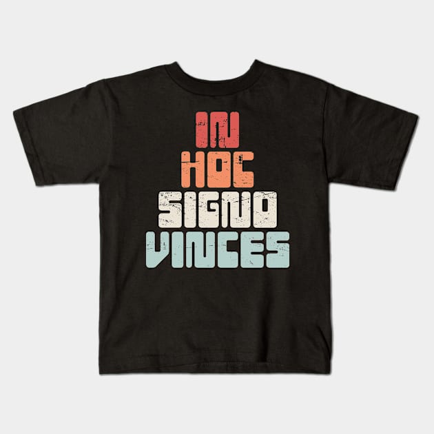 In Hoc Signo Vinces | Retro Knights Templar Crusader Kids T-Shirt by MeatMan